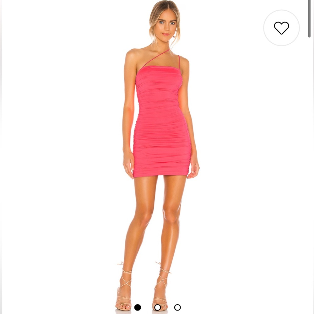 superdown Hot Pink Ruched One-Shoulder Mini Dress - Picture 2 of 15